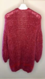 Royal Silk cardigan mid length fuchsia