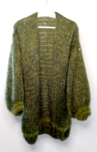 Royal Silk cardigan mid length green