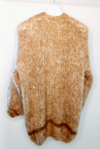 Royal Silk cardigan mid length coffee/cream/beige 