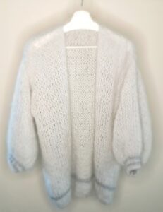 Royal Silk cardigan mid length soft grey